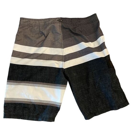 O'Neill Board Shorts String Tie Quick Dry Polyester Black White Size 36 - Picture 2 of 6